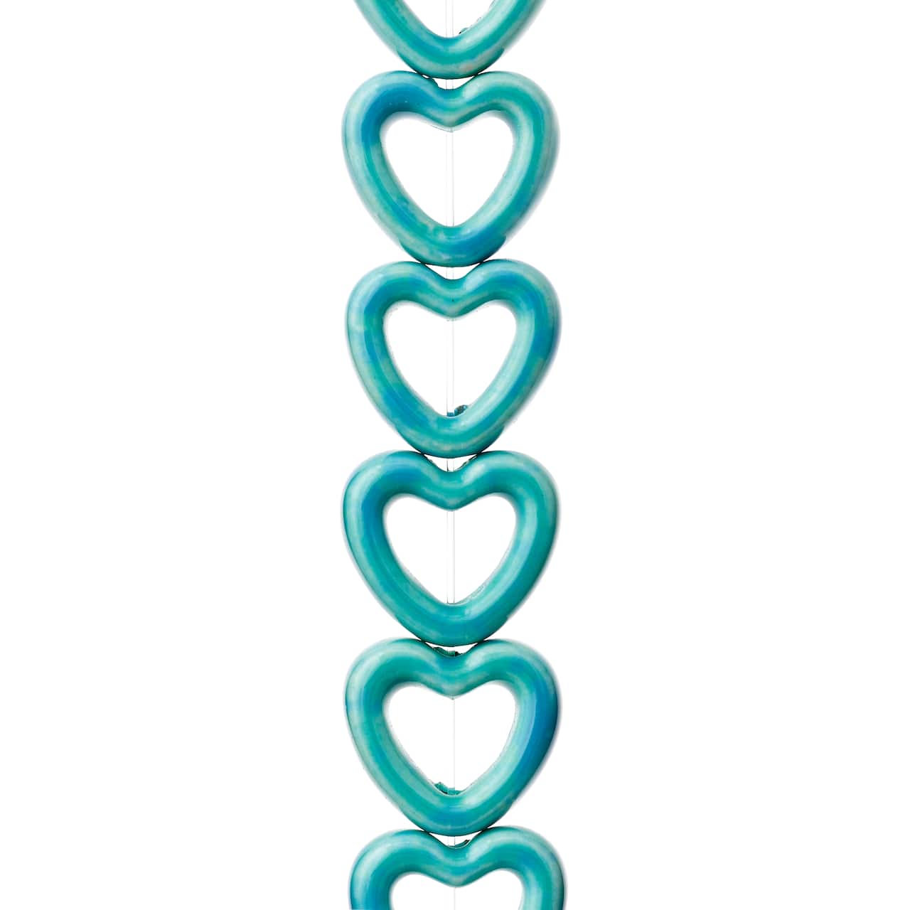 Turquoise Ceramic Heart Beads, 14mm by Bead Landing&#x2122;